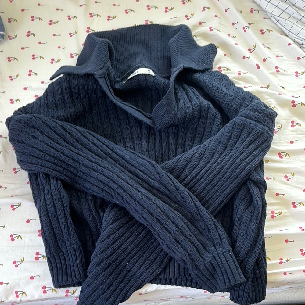 Cozy Navy Blue Knit Sweater